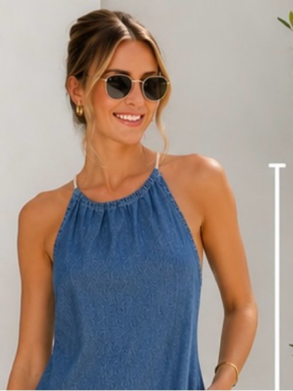 J.McLaughlin Chambray Denim Halter Dress | Size M | Like New 💙 - Picture 11 of 11